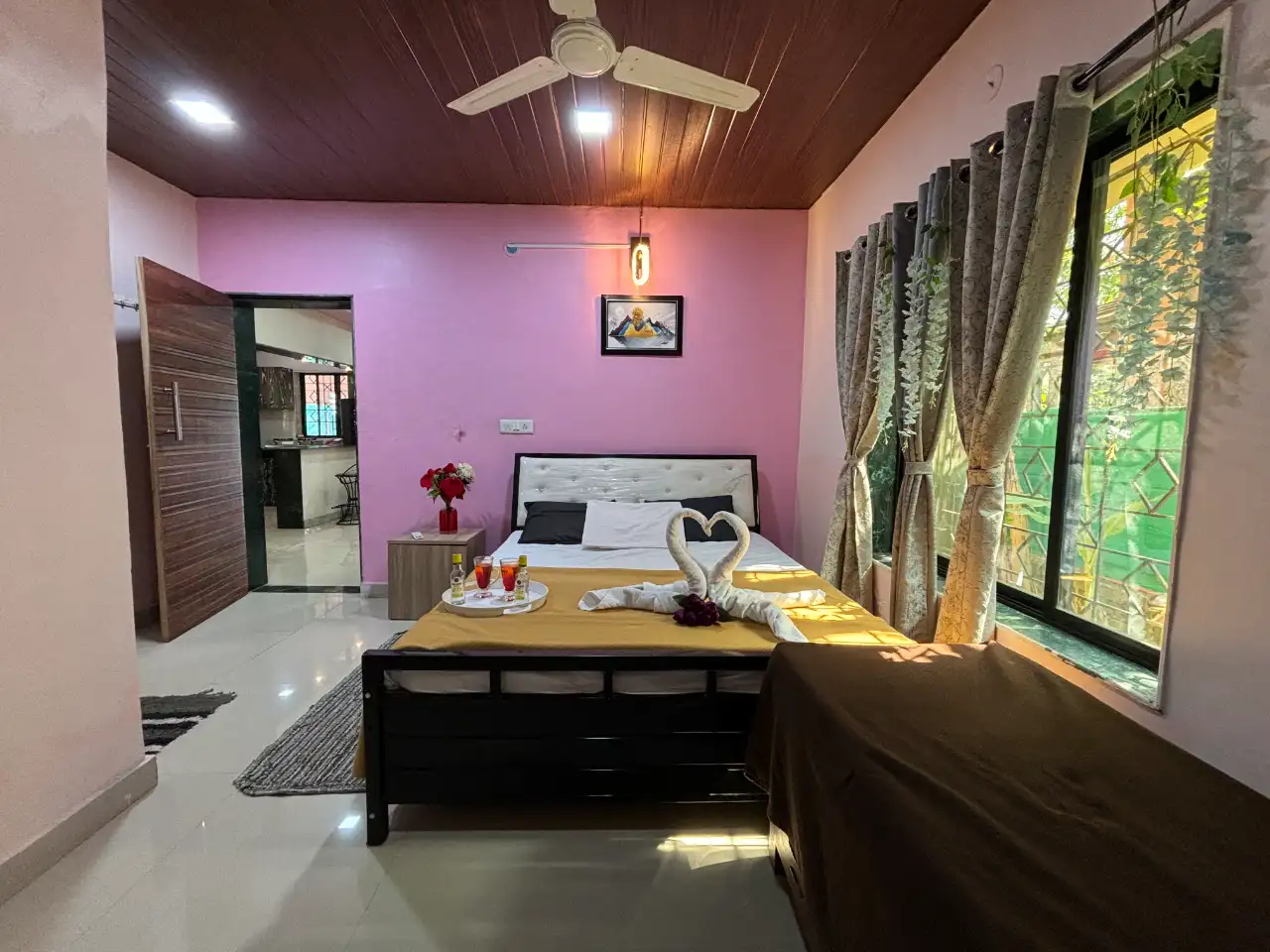 Elegant standard bedroom with luxurious decoration at Govind Villa